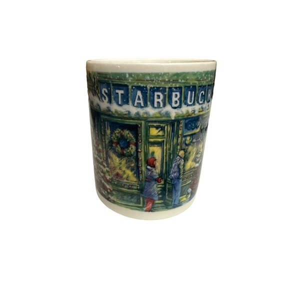 Starbucks Barista Pike Place Market Christmas Scene Mug 2000 - Picture 3 of 7